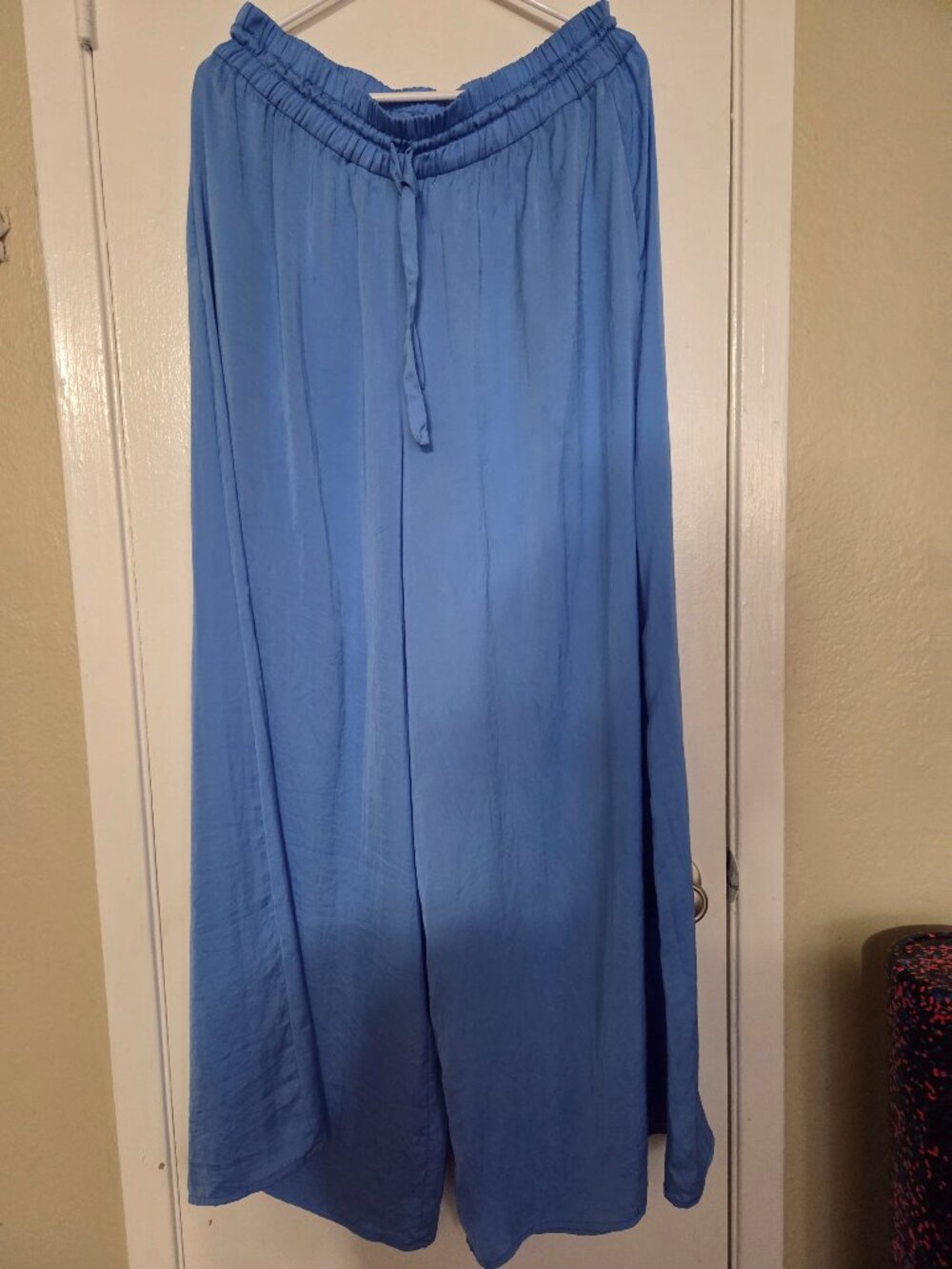 Zara Light Blue Satin Wide Leg Pants
